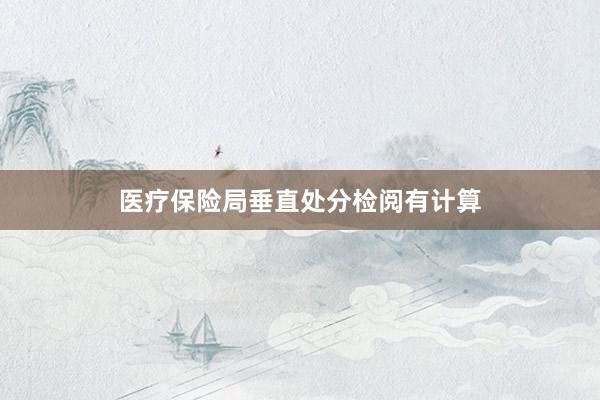 医疗保险局垂直处分检阅有计算